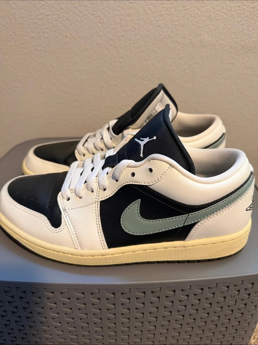 Nike Air Jordan 1 Low — White, Black & Mint Green